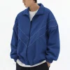 NEW men s blue piping light reflective double layer windproof water resistant jacket jpg