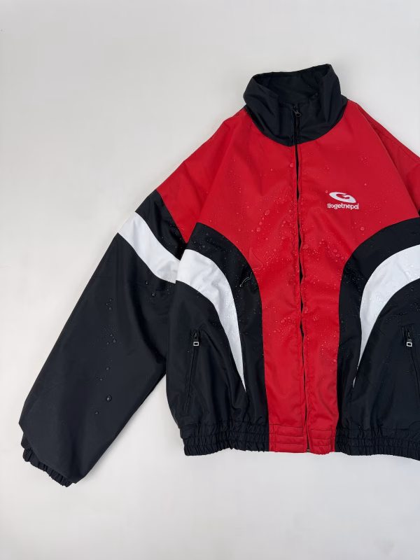 Oversized Three Toned Windproof Water Resistant Double Layered Taiwanese Fabric Windbreaker Jacket