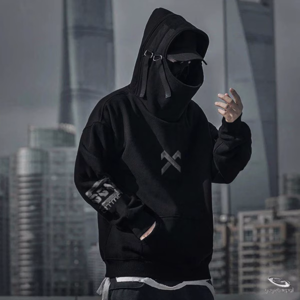 Oversized Suede Fur Lined Techwear Hoodie – Anti-Lint Fabric with Adjustable Hood Buckle Oversized Suede Fur Lined Techwear Hoodie – Anti-Lint Fabric with Adjustable Hood Buckle