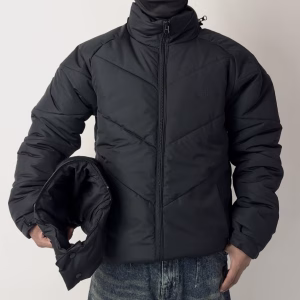 Black Puffer Jacket | Windproof, Water Resistant & 300 GSM