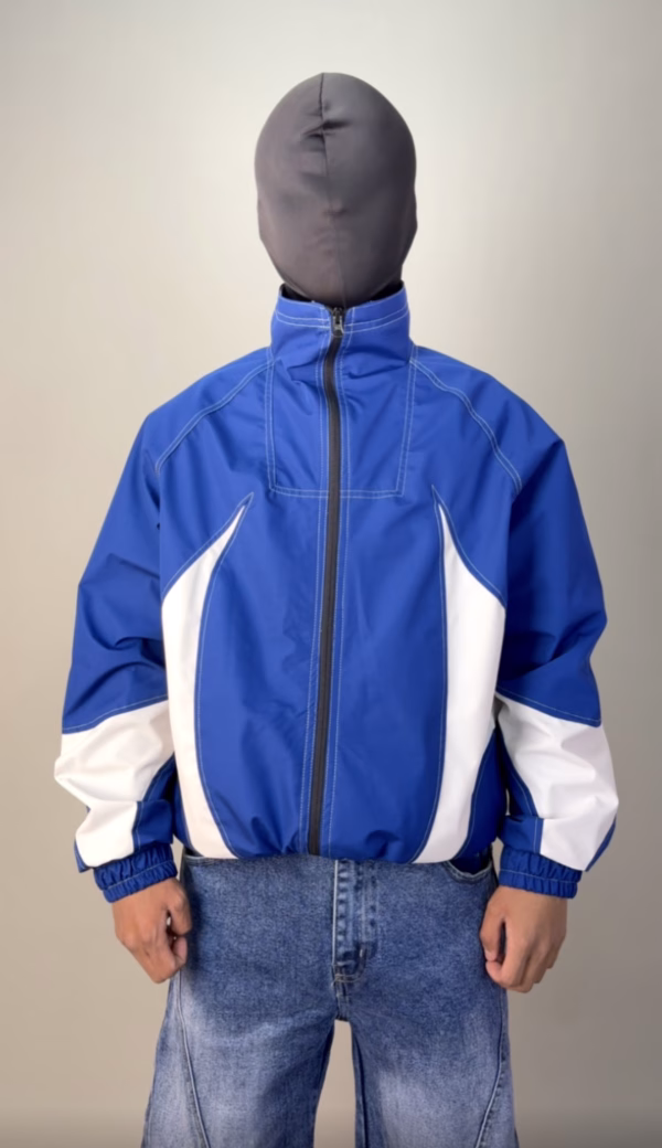 two toned windproof water resistant double layer windbreaker jacket