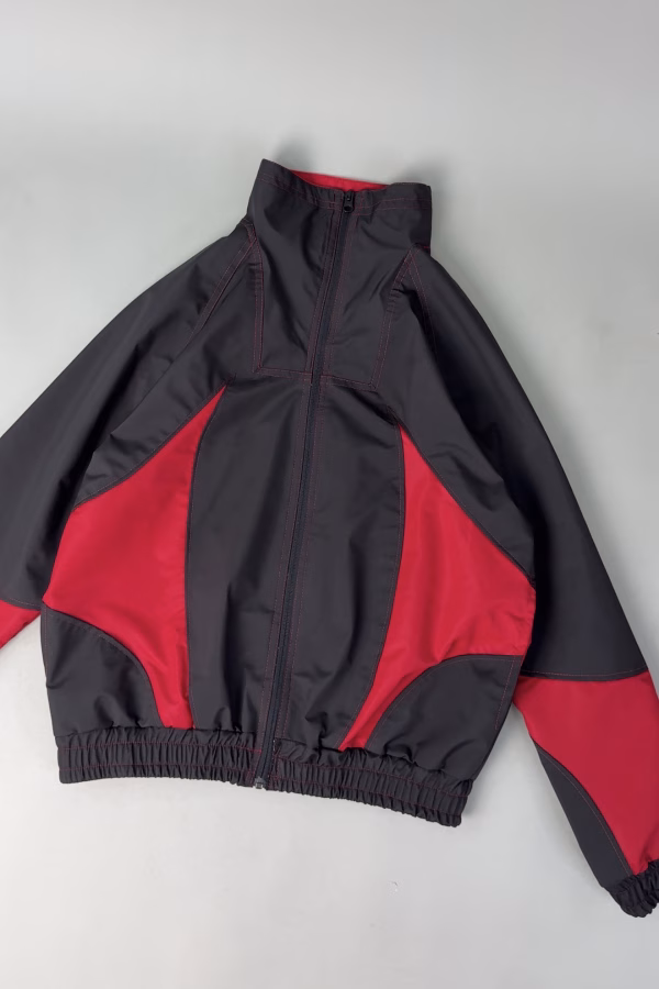 two toned windproof water resistant double layer windbreaker jacket