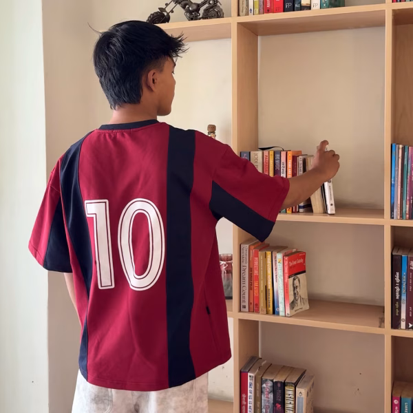 FC Barcelona inspired premium high quality streetwear tshirt of gogetnepal clothing brand in kathmandu nepal FC Barcelona Oversized Streetwear T-Shirt – Premium Streetwear Jersey Tee