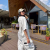 White premium heavy cotton blend tshirt and quarter half pant set for streetwear clothing brand in kathmandu nepal...