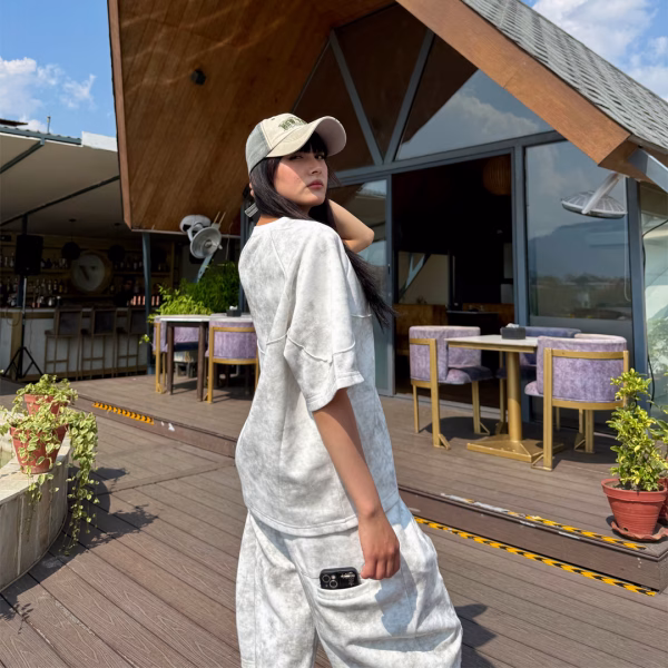 White premium heavy cotton blend tshirt and quarter half pant set for streetwear clothing brand in kathmandu nepal...