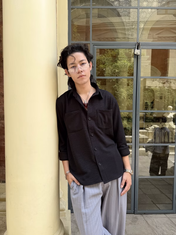 Black Textured Tree Jacquard Shirt – Premium Streetwear Essential