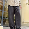Black Striped Balloon Silhouette Pleated Trouser – Premium Streetwear Essential