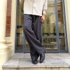 Black Striped Balloon Silhouette Pleated Trouser – Premium Streetwear Essential