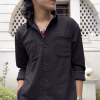 Black Textured Tree Jacquard Shirt – Premium Streetwear Essential