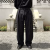 Black Striped Balloon Silhouette Pleated Trouser – Premium Streetwear Essential