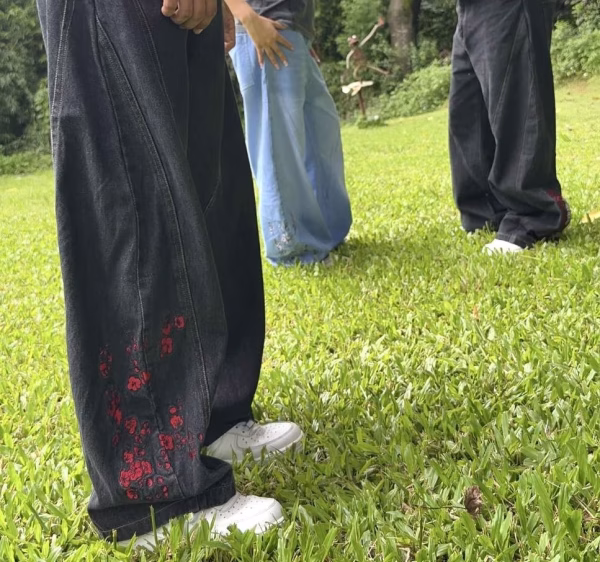 These aren't just jeans—they're a work of art.  - Our Super Baggy Samurai Jeans feature 200K+ precision embroidery stitches, showcasing a striking Samurai design with Cherry & Sakura Blossoms.