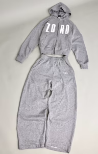 IMG_1199 Grey Zoro Printed Hoodie Set
