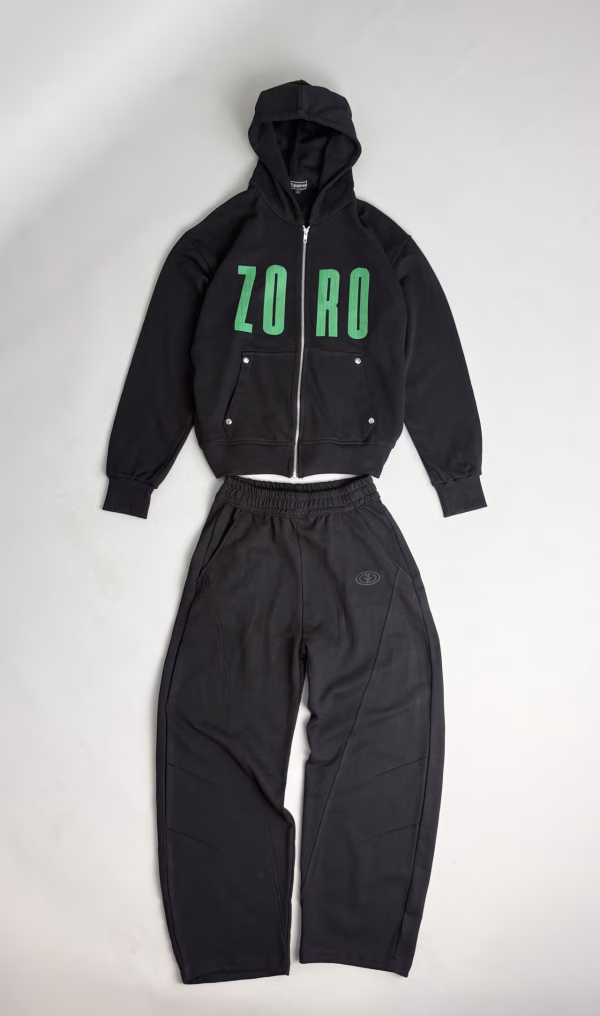 IMG_1200 Black Zoro Printed Hoodie Set