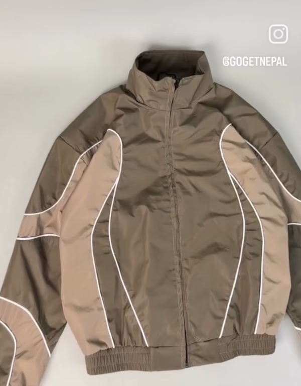 Brown Duo Toned Piping Jacket – Premium Streetwear